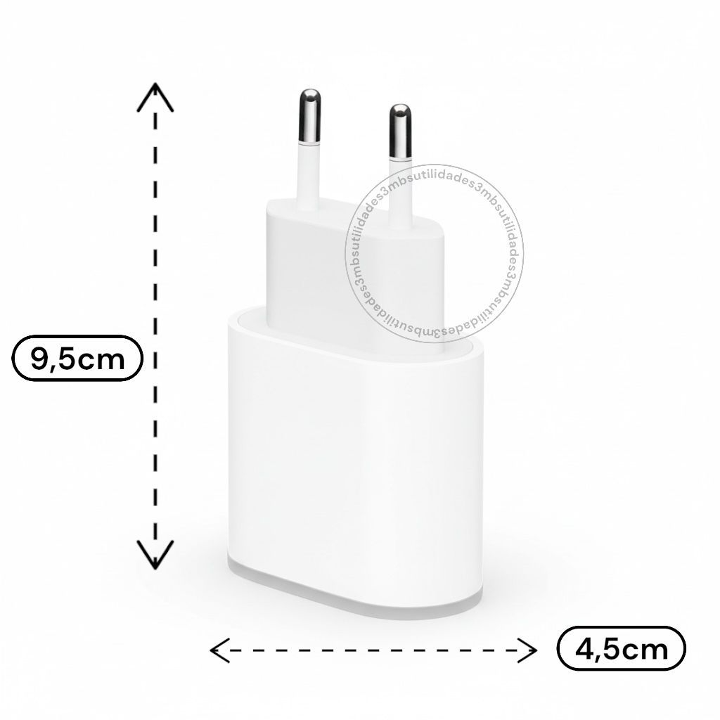 Kit 2 Carregadores Turbo Fonte com Cabo Carregamento Rápido 20W